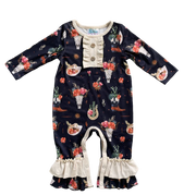 Shea Baby Infant/Toddler Girl's Floral Skull Romper