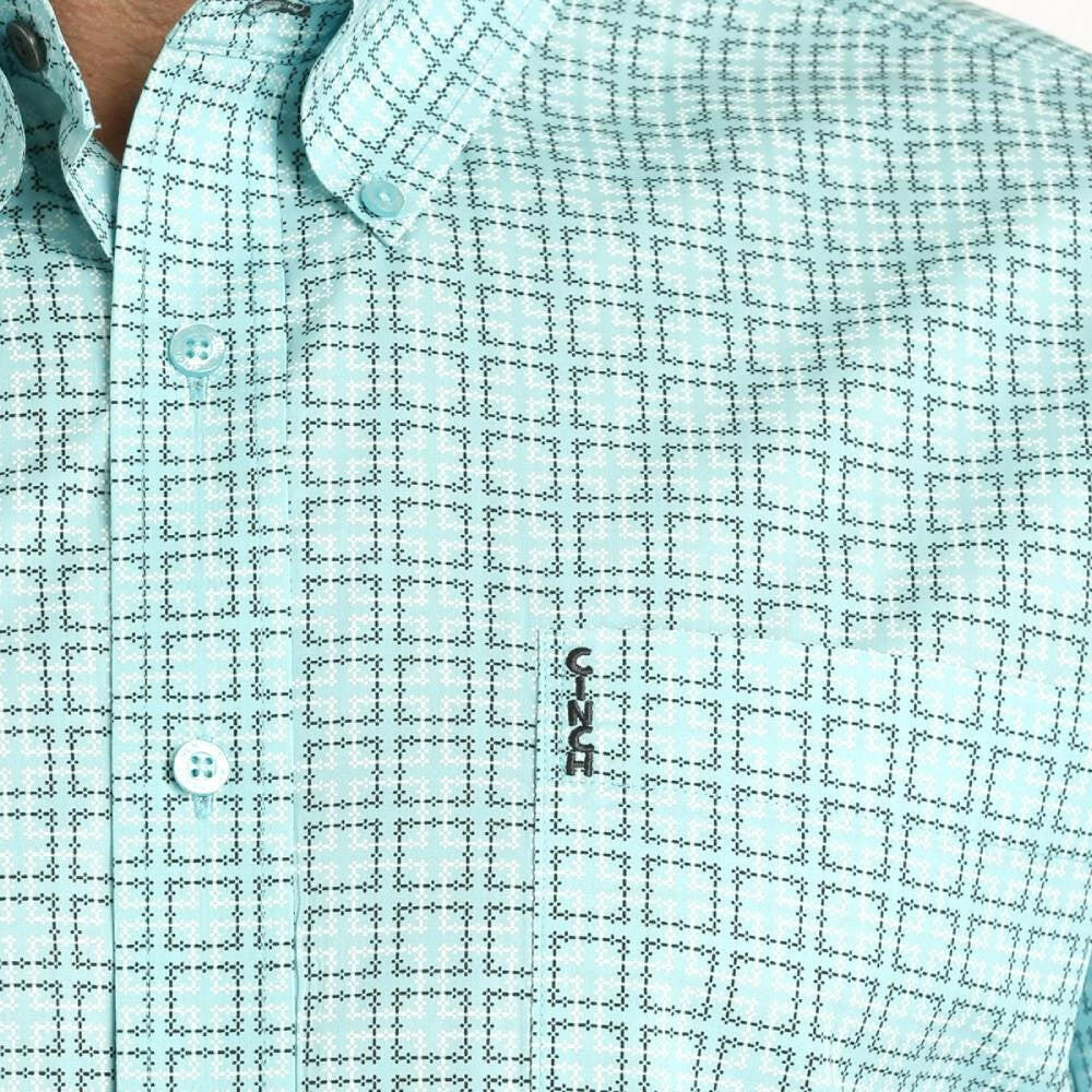 Cinch Men's Mint Patterned Long Sleeve Shirt.