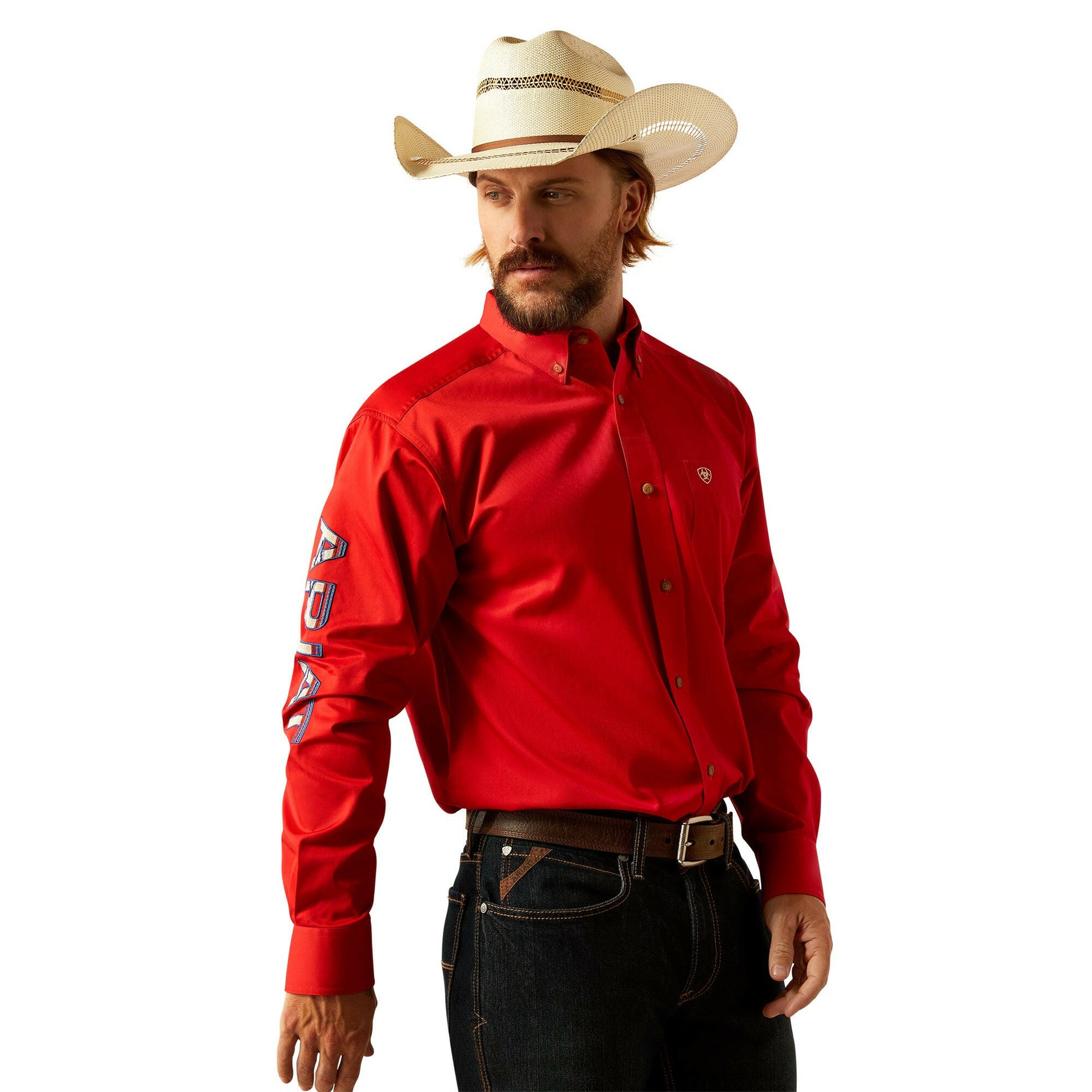 Ariat Men's Team Logo Twill Classic Fit Button Down Shirt.