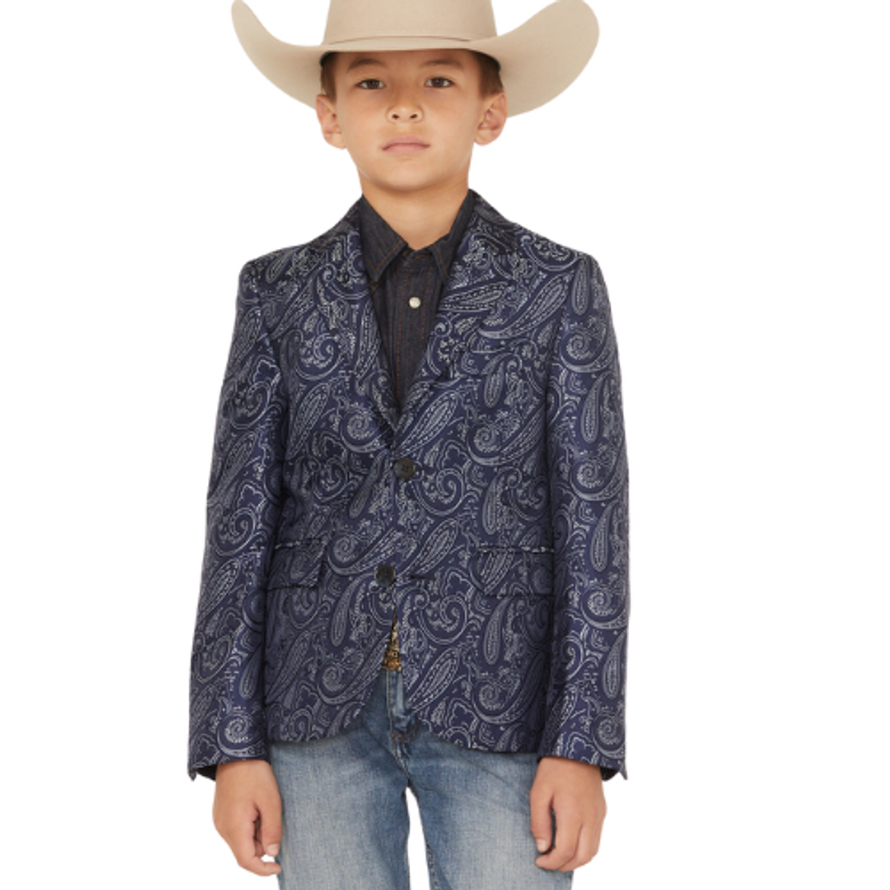 Rock & Roll Boy's Paisley Jacquard Sports Coat BB96C06054