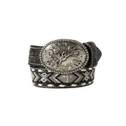 Nocona Boy's Black Leather Bullrider Belt.