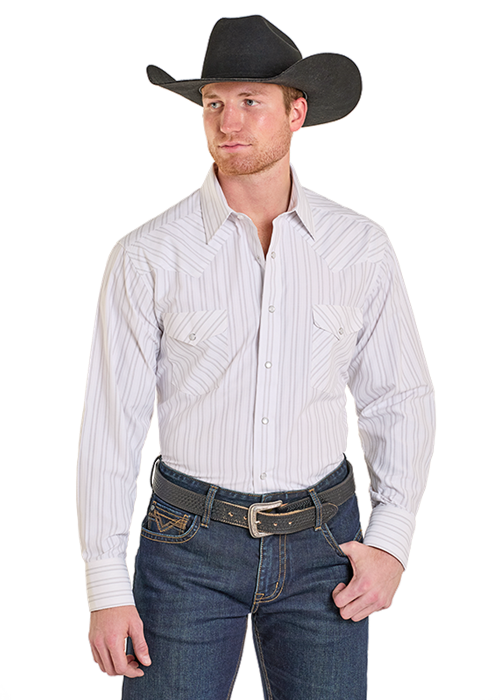 Panhandle Men's White Satin Snap Front Shirt SMN2S07619