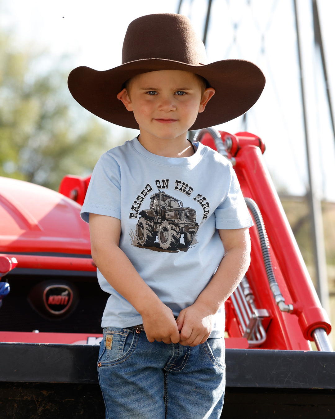 Cinch Boys Light Blue Tractor T-Shirt MTT7672074.