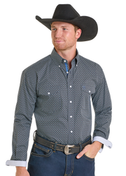 Panhandle Slim Men's Square Print Button Down Shirt