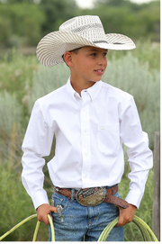 Cinch Boy's White Button Down Shirt MTW7060031