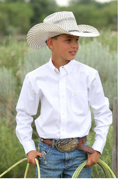 Cinch Boy's White Button Down Shirt MTW7060031