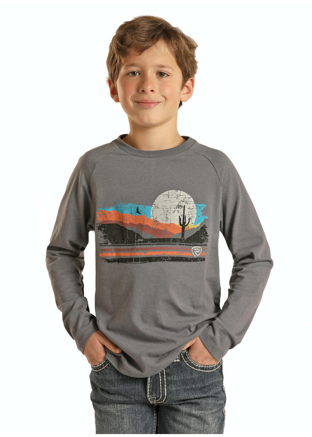 Rock & Roll Boys Long Sleeve Graphic Tee C4 Size Small.