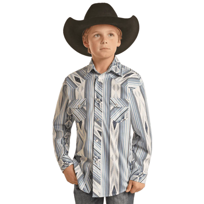 Panhandle Boy's Aztec Striped Shirt BBN2S02158