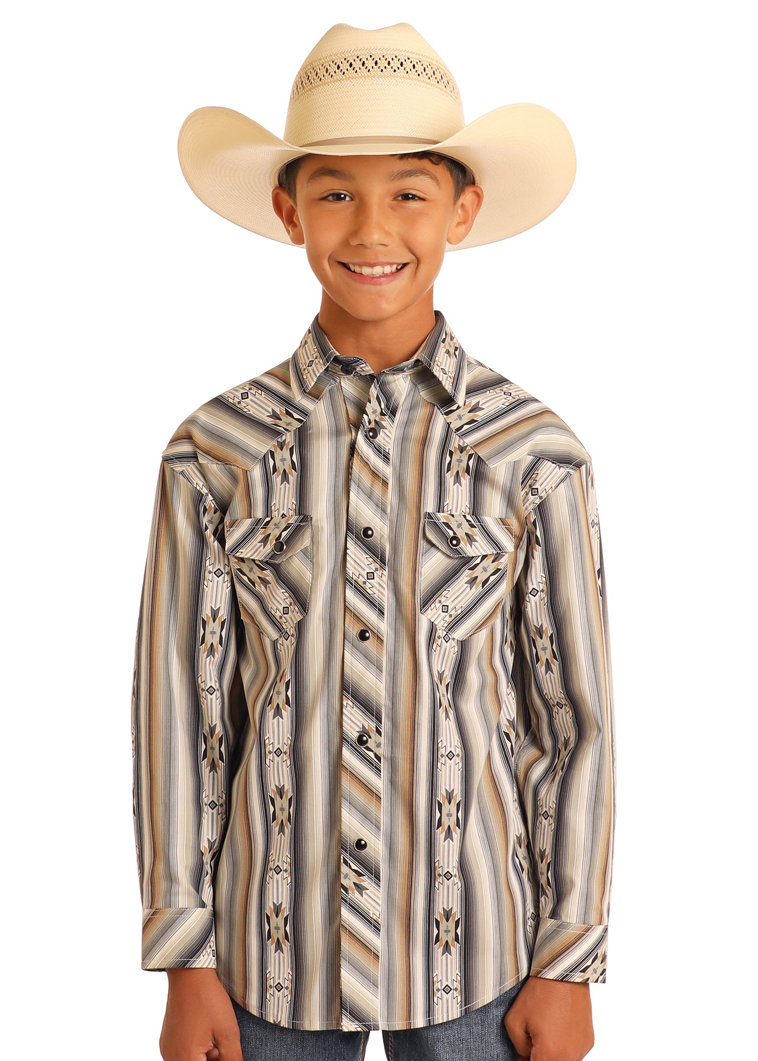 Rock & Roll Boy's Striped Long Sleeve Shirt BBN2S05842