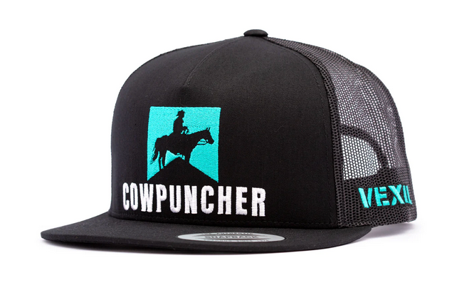 Vexil Black and Turquoise Cowpuncher Cap HT-226-006-N