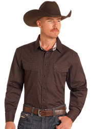 Panhandle Men's Medallion Print Snap Front Shirt.