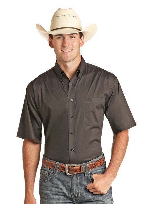 Panhandle Men's Melon Short Sleeve Shirt.