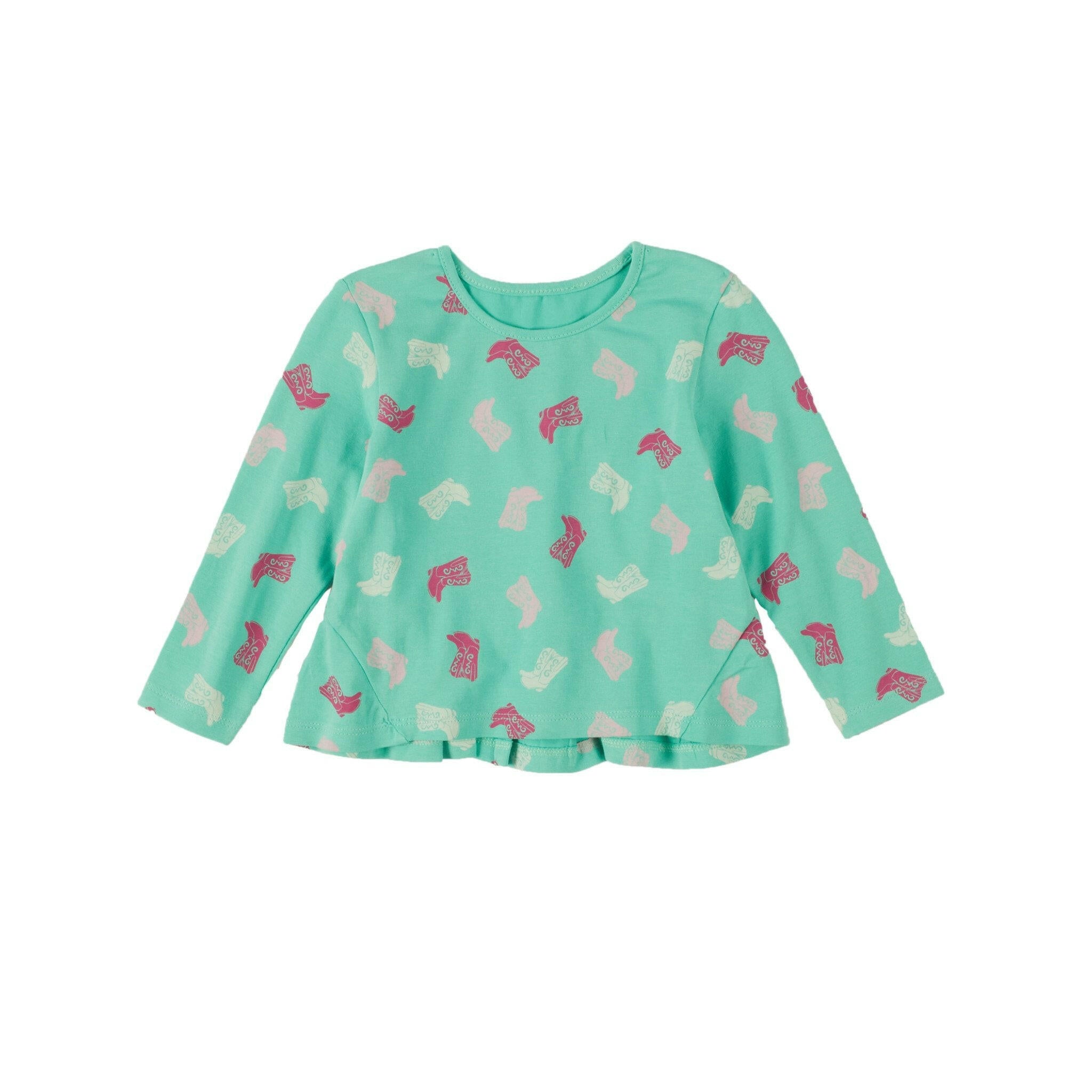Wrangler Infant Mint Boot Print Shirt.