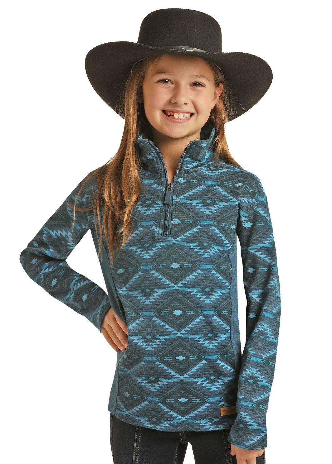 Powder River Girl's Burgundy Quarter Zip Pullover C4.