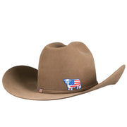Lazy J Ranch Wear American Flag Bull Woven Sticker USAPATCH