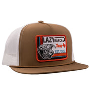Lazy J Ranch Coyote Brown & White Rio Grande Classic Rope Trucker Cap CBRNWHT4-RIOG