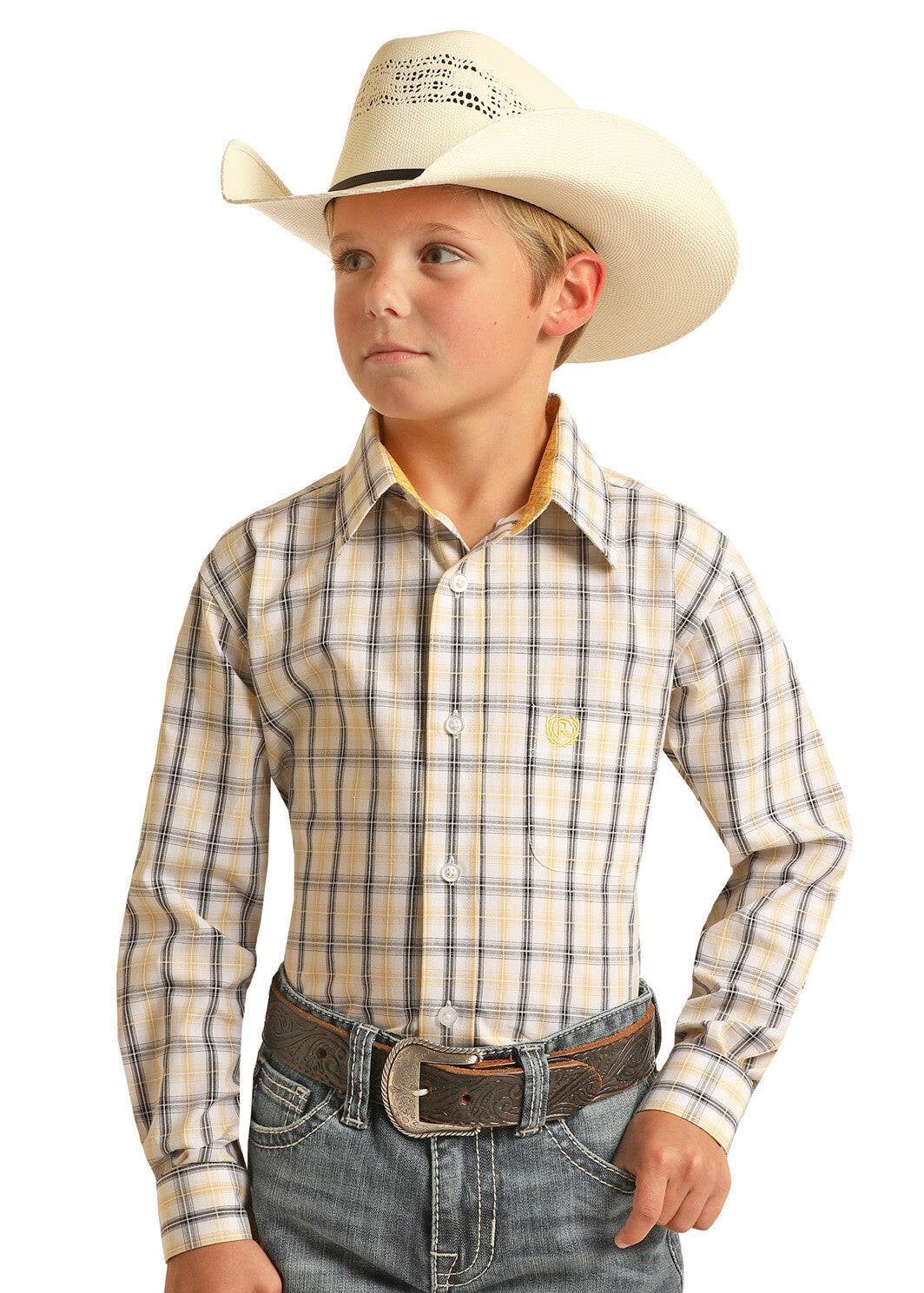 Panhandle Boy's Plaid Button Down Shirt.