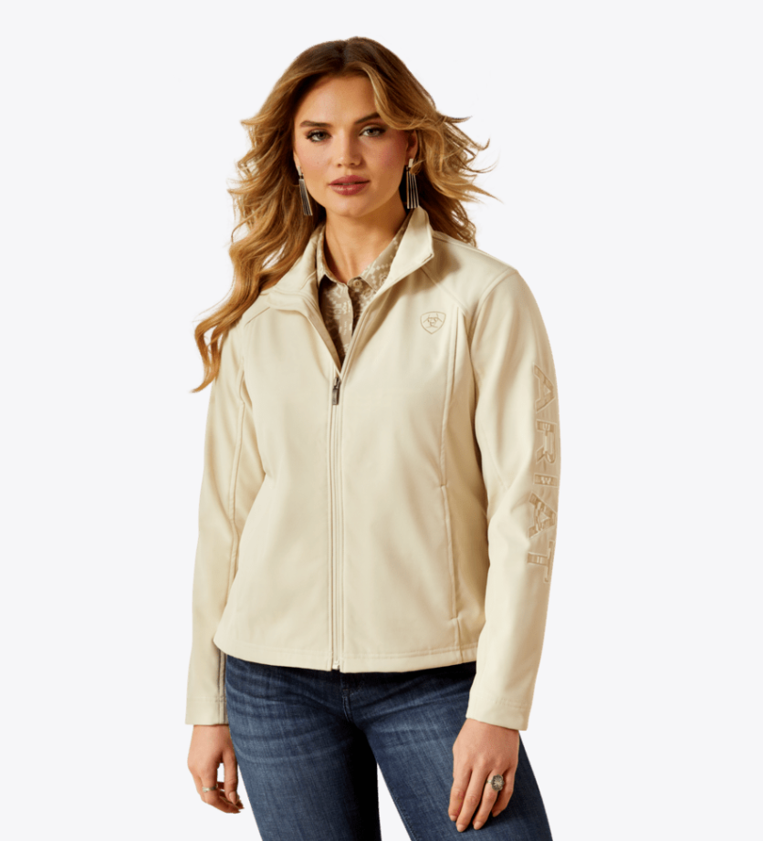 Ariat Women's Oyster Grey Logo Softshell Jacket 10062306