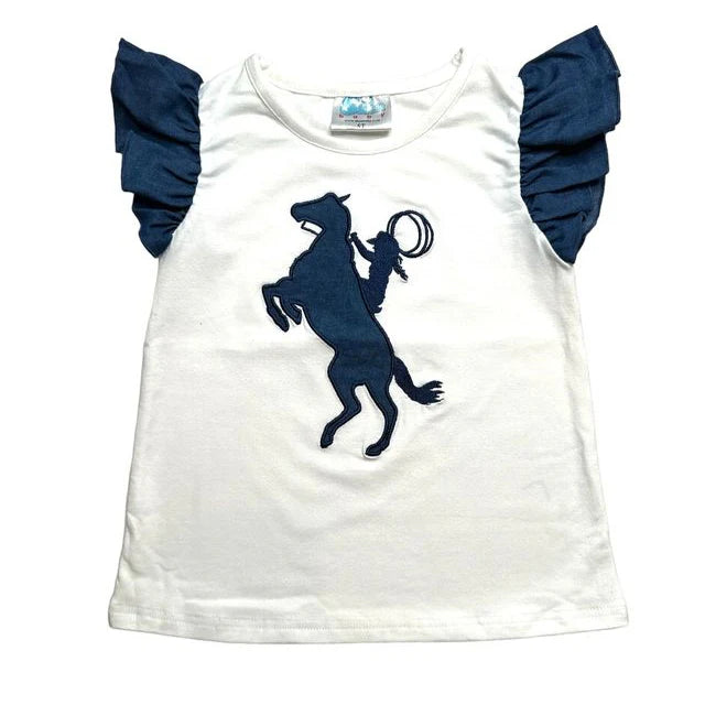 Shea Baby Girl's Raring Horse Shirt RHB01
