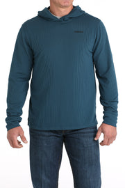 Cinch Men's Blue Ribbed Hoodie MTK1671002