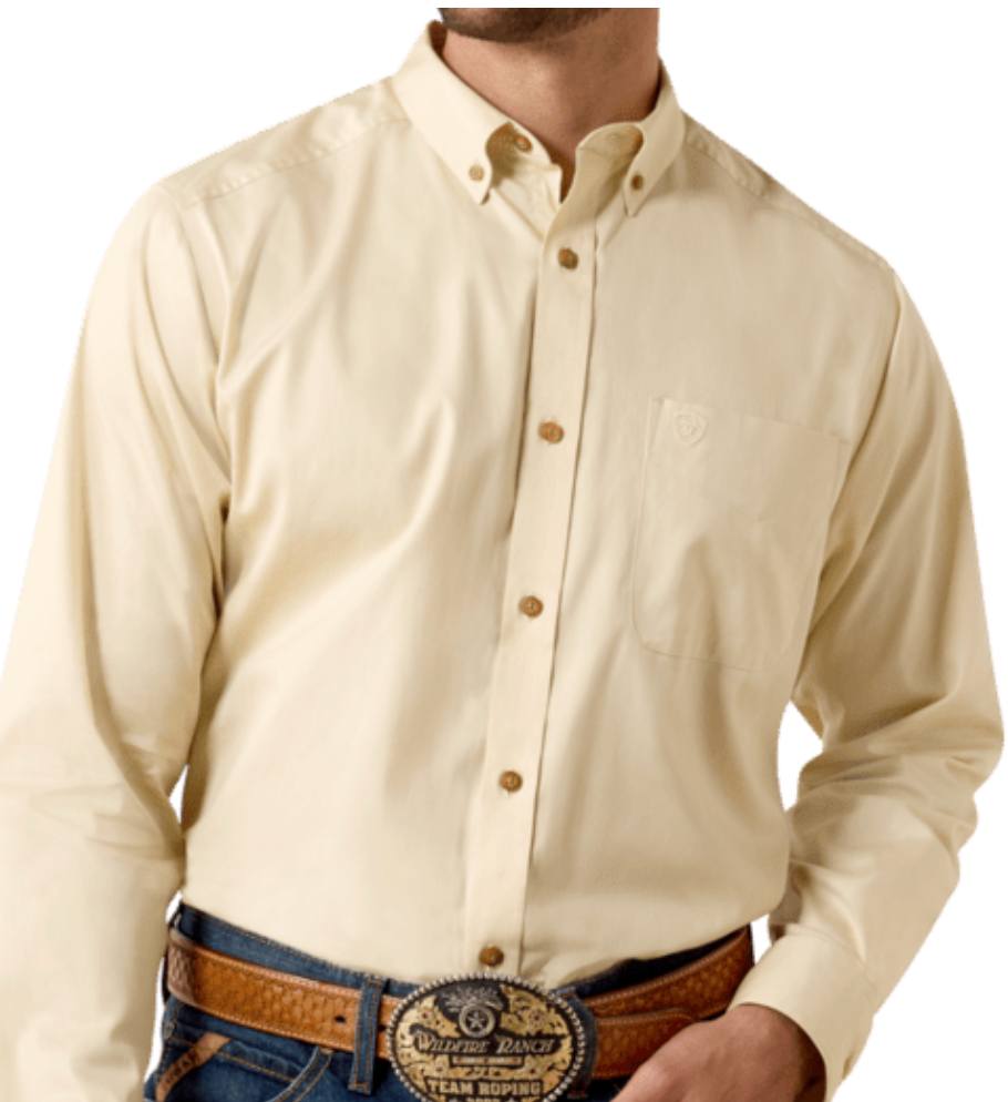 ARIAT MNS TWILL CLASSIC CREME LS 10080937.