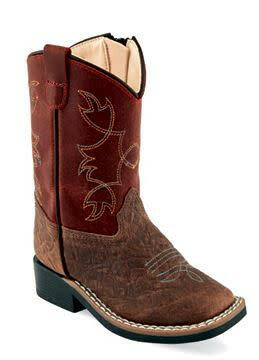 Toddler's Brown/Burnt Red Western Boot.