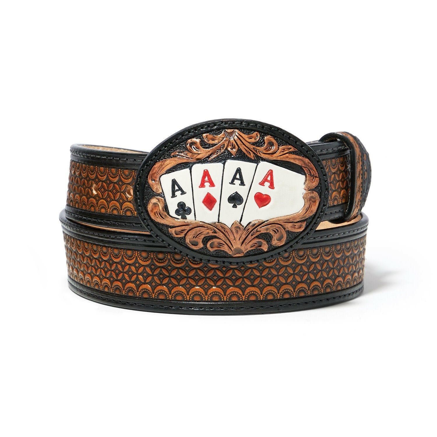 Tony Lama Men's Lucky Aces Western Belt.