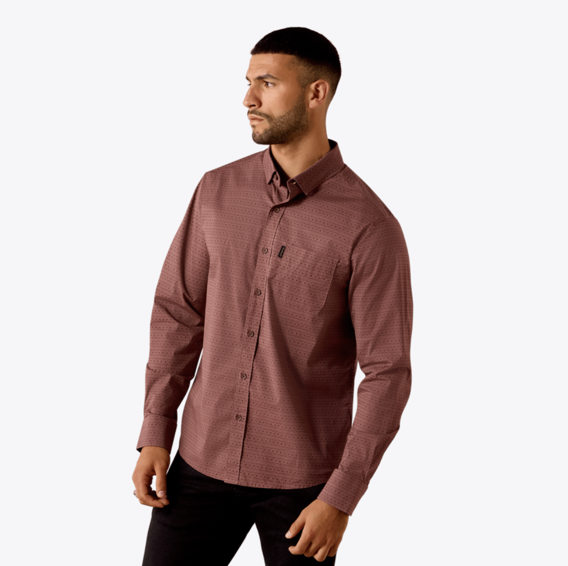 Ariat Men's Modern Fit Magnus Rose Taupe Shirt 10072730