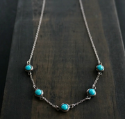 Sowell Jewelry 5 Stone Turquoise Necklace SWNS01