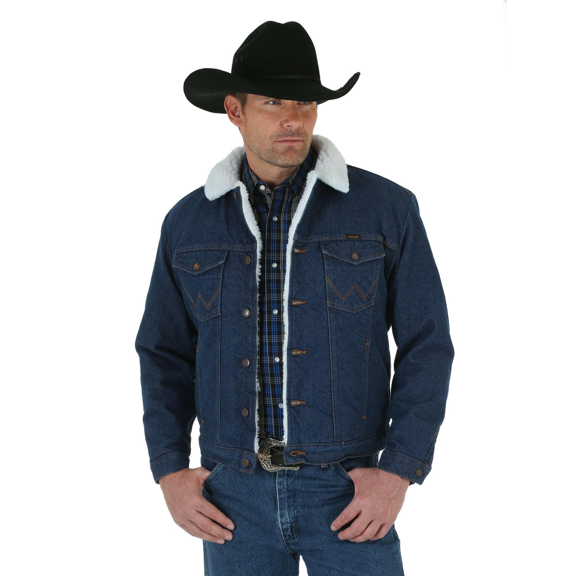 Wrangler Men's Sherpa Lined Denim Jacket.