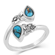 Montana Silversmiths Floral Ancestors Turquoise Wrap Ring.