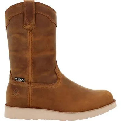 Rocky Men's MonoCrepe Wedge Waterproof Pull-On Work Boot.