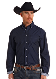 Panhandle Men's Navy Button Up Shirt.