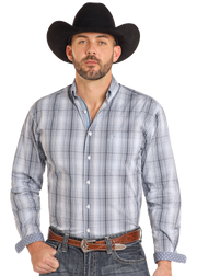 Rough Stock Ombre Plaid Button Down Shirt.