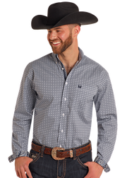 Rough Stock Men's Diamond Geo Button Down Shirt.