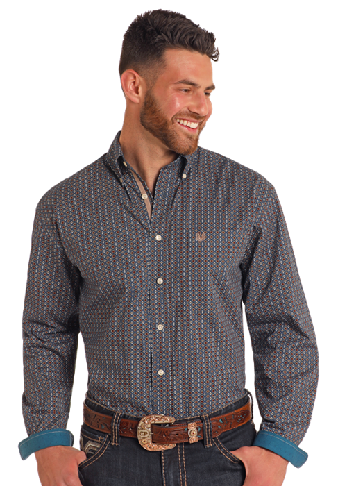 Panhandle Men's Patterned Long Sleeve Shirt.