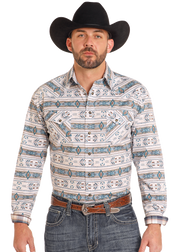 Rough Stock Men's Aztec Snap Front Shirt.