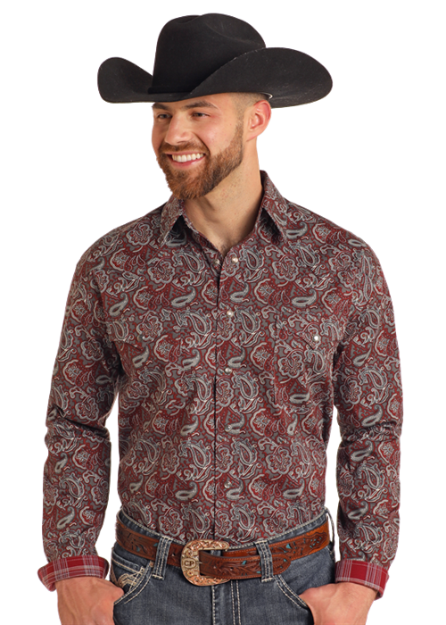 Rock & Roll Cowboy Men's Paisley Snap Shirt.