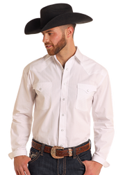 Panhandle Men's Solid White Snap Shirt.