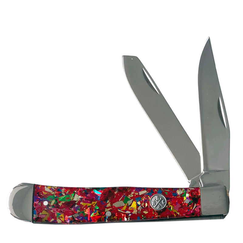 Rusted Nail Red Infusion Trapper Knife.