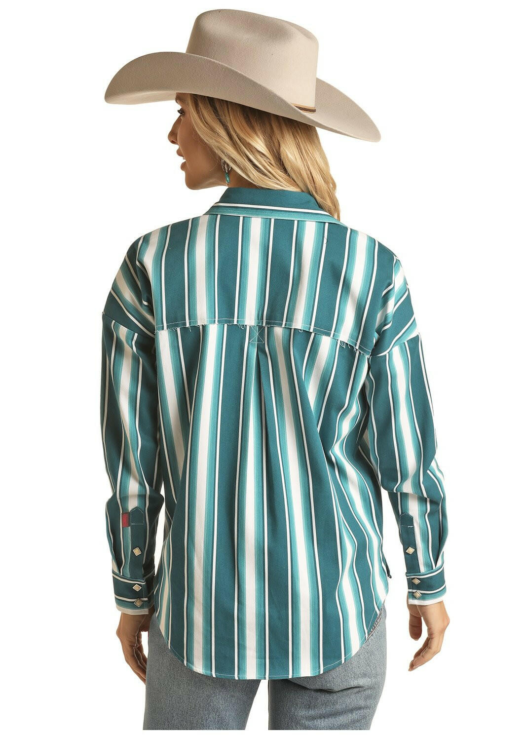 Rock & Roll Ladies Dale Brisby Stripe Snap Front Shirt.