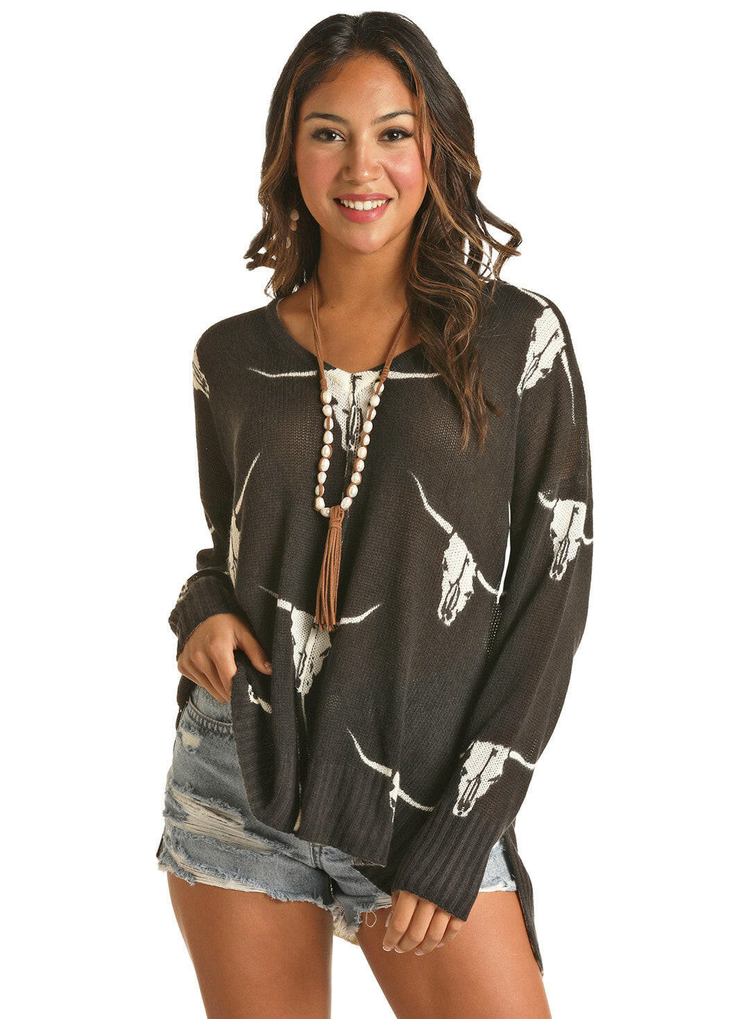 Panhandle Ladies Longhorn Sweater.