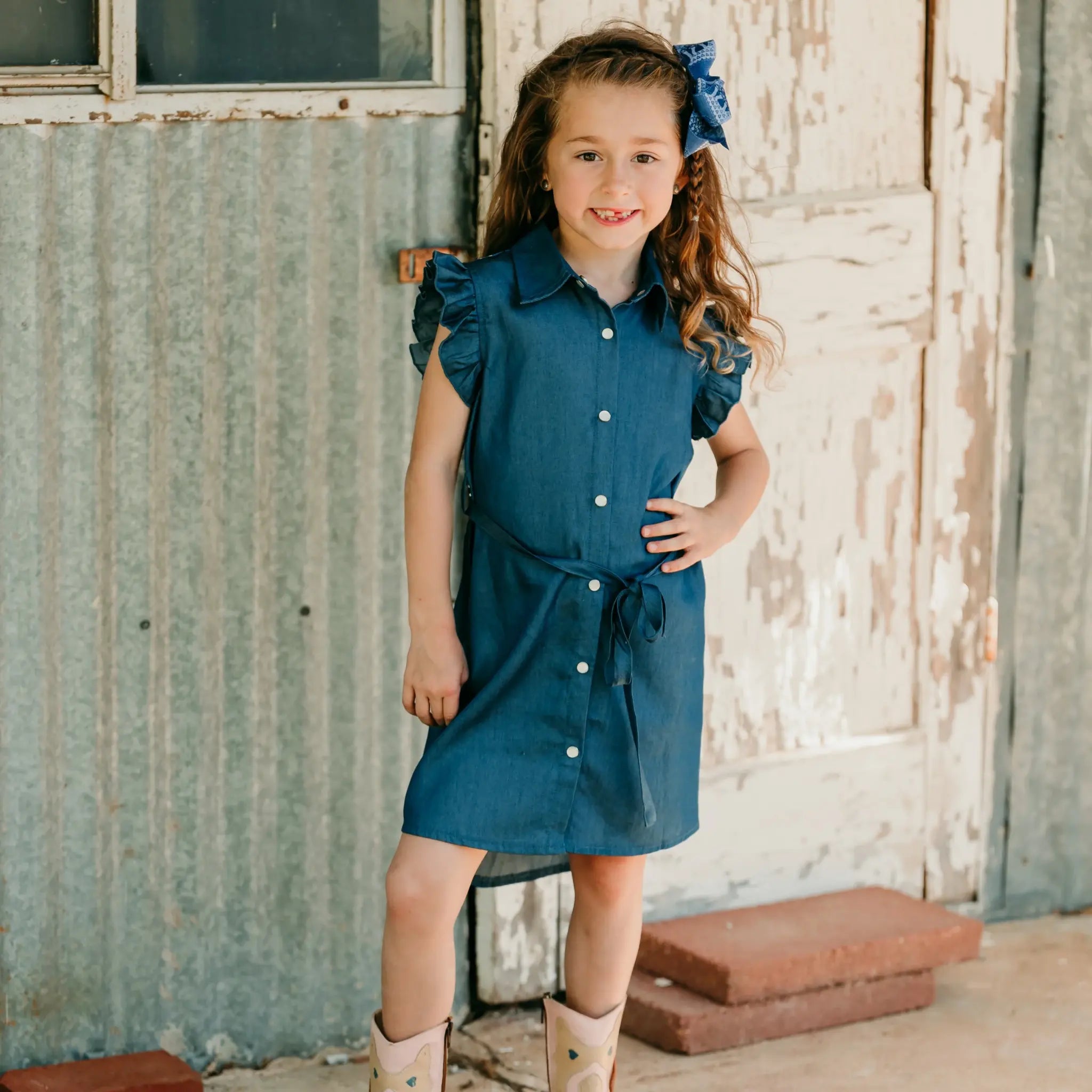 Shea Baby Infant/Toddler Girl's Denim Dress.