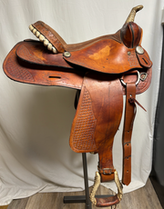 Used Barrel Saddle with Rawhide Horn