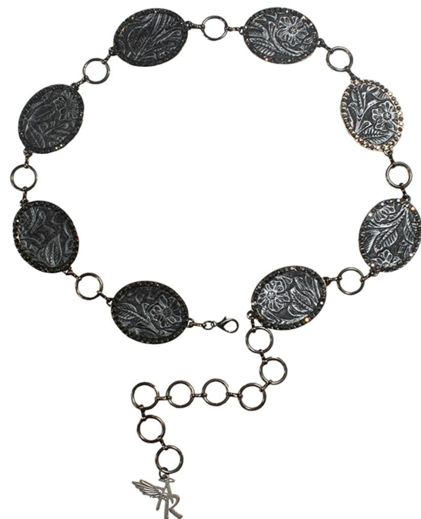 Angel Ranch Black Concho Chain Belt D140009501