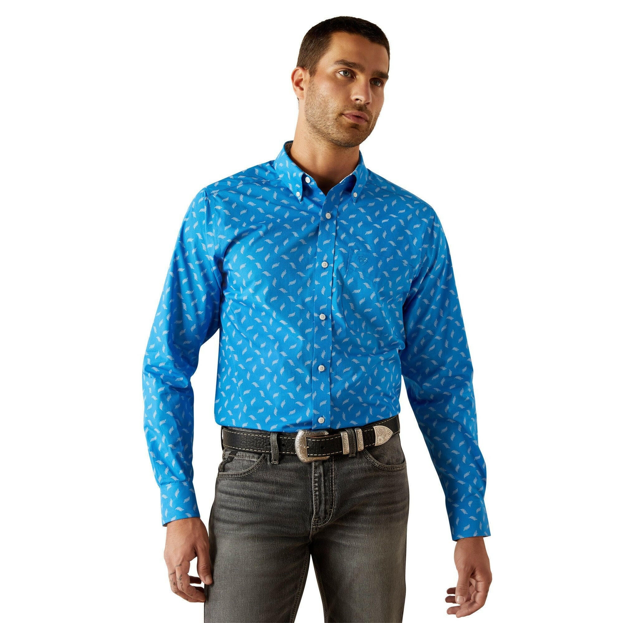Ariat Men's Wrinkle Free Blaze Fitted Button Down Shirt.