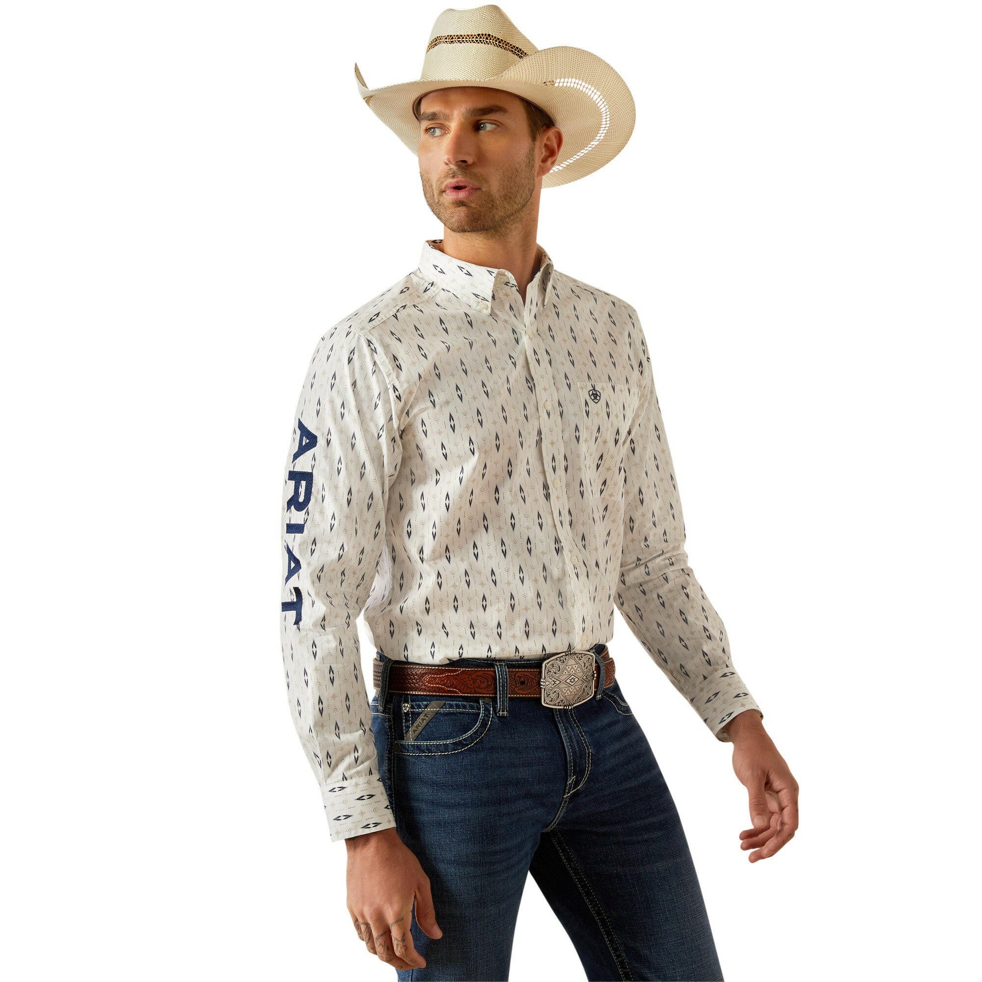 Ariat Men's Team Perkins Fitted Button Down Shirt.