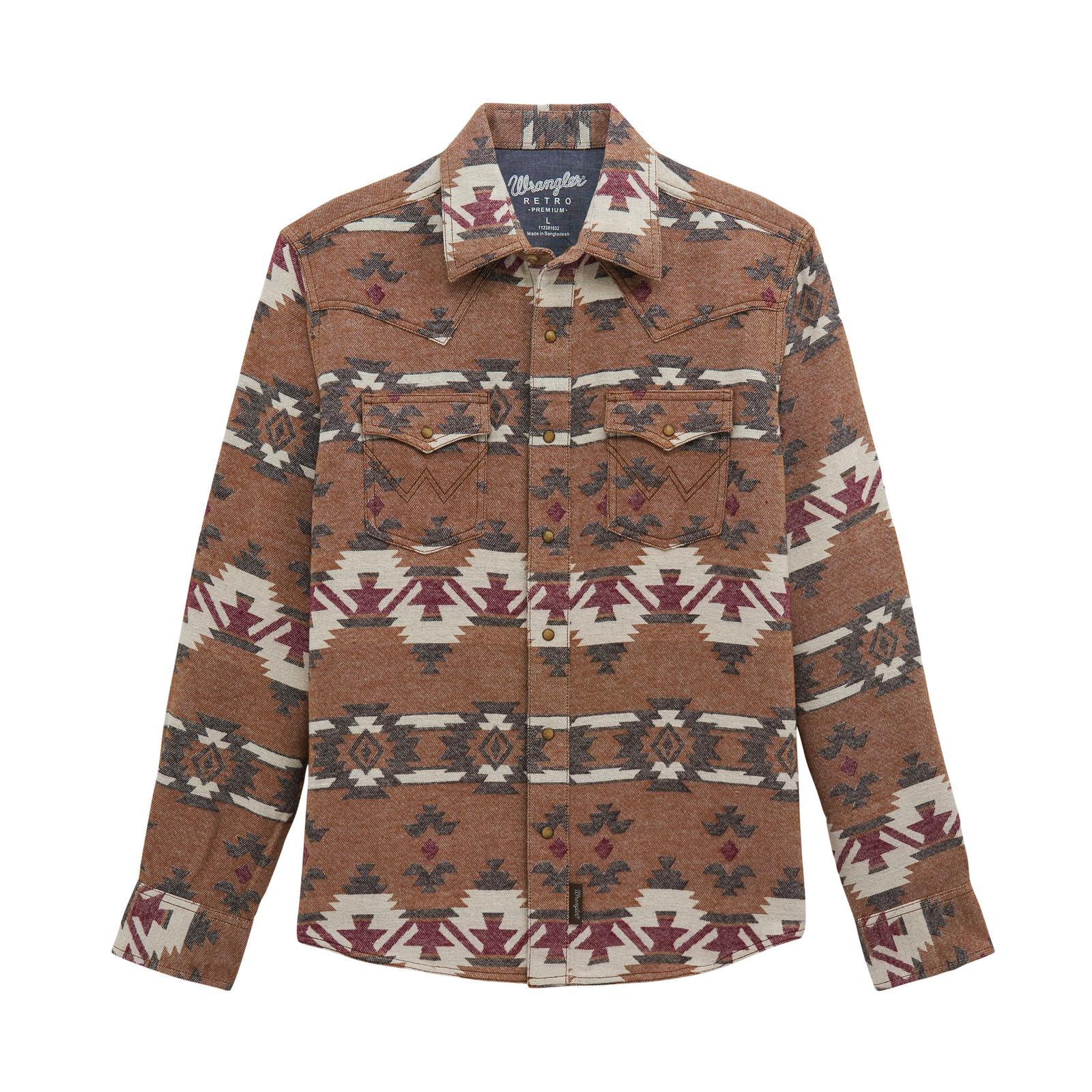 Wrangler Modern Fit LS Snap Modern Fit Brn 2381532.