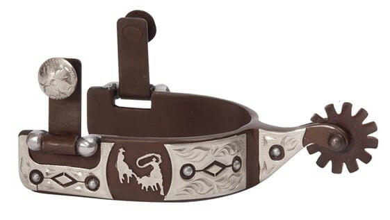 American Heritage Equine German Silver Roping Spurs Engraved 250-204 ...