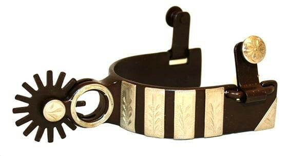 Engraved Silver Brown Spurs.